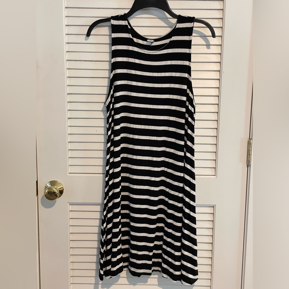 Black and White striped OLD NAVY sleeveless dress